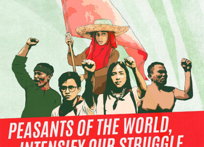 With vigor of the youth, intensify the struggle for land and life!