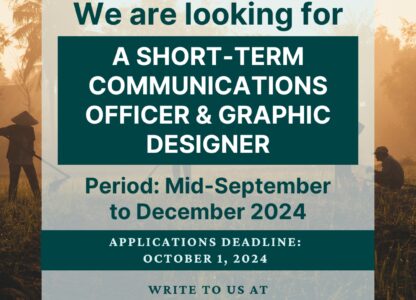 Job Opportunity for Communications Officer & Graphic Designer