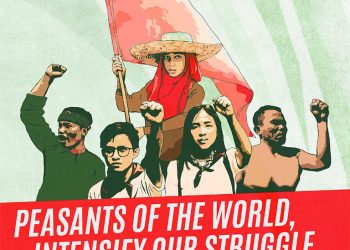 With vigor of the youth, intensify the struggle for land and life!