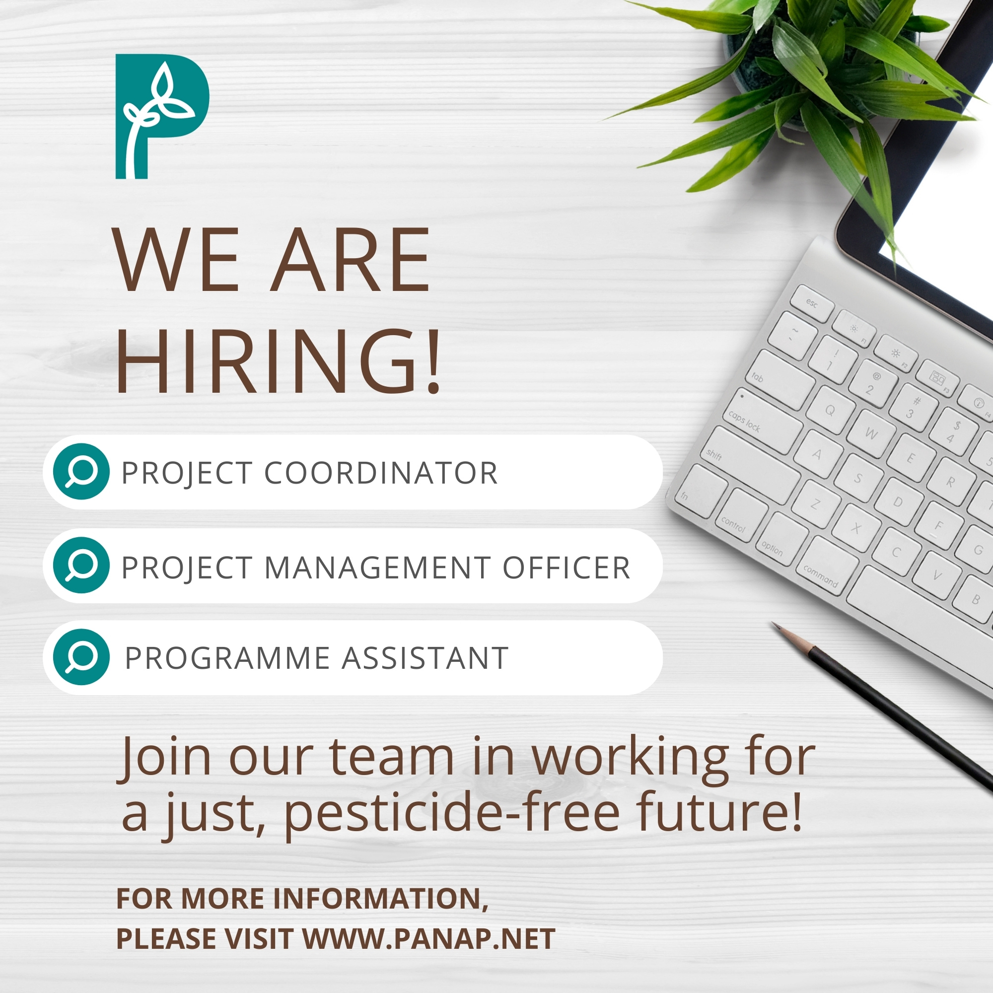 We are Hiring! Join our team in working for a just, pesticide-free future!