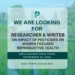 Job Opportunity for Researcher and Writer