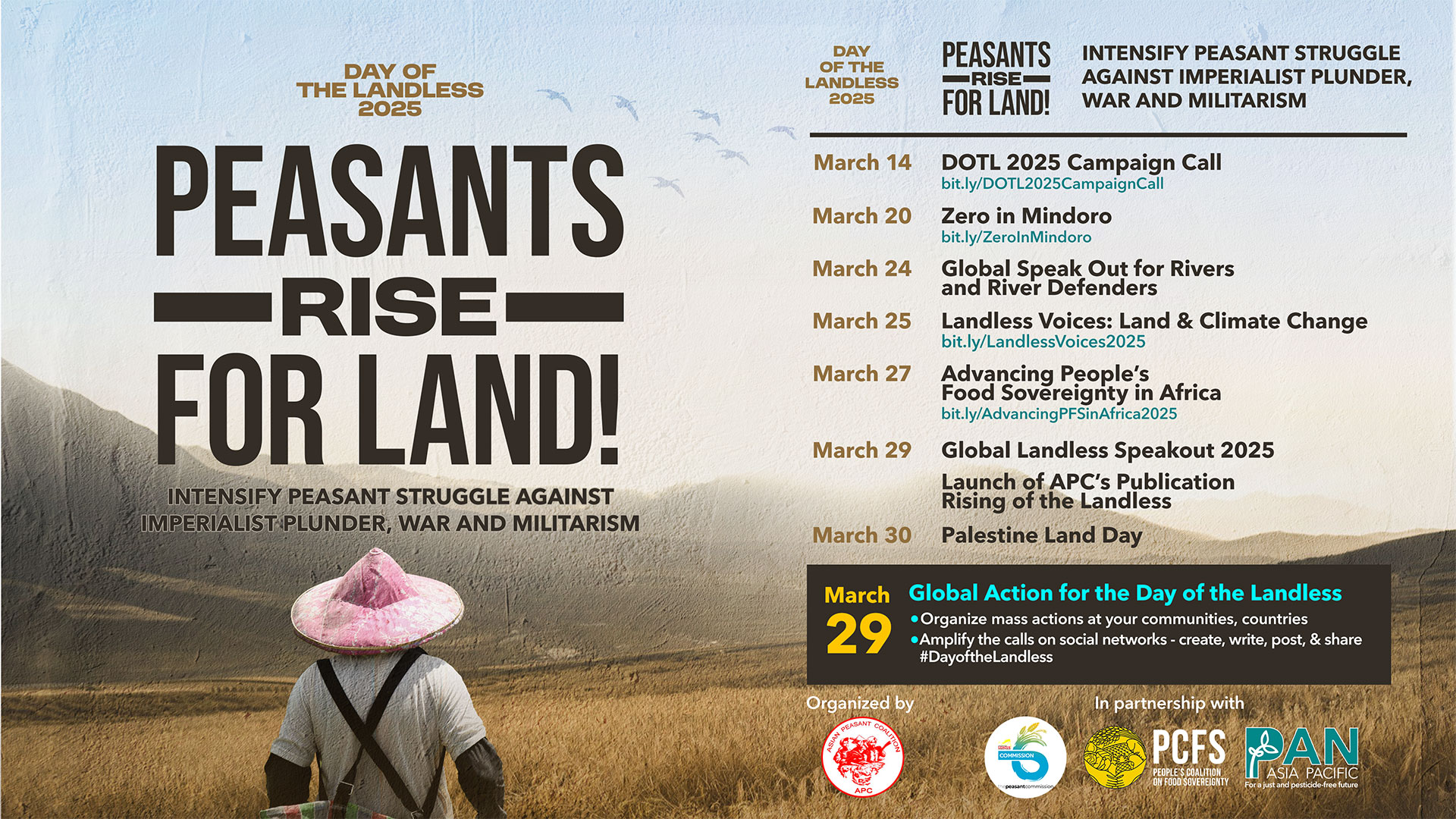 Peasants Rise for Land! Assert Our Rights to Our Resources, Reclaim Our Food Systems!