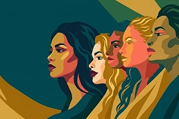 Illustration of five women’s faces in profile